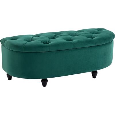 HOMCOM Sitzbank mit Stauraum und geöffnetem Deckel, Polsterbank aus Gummiholz, Velvet-Touch, Dunkelgrün, 120 x 46 x 42 cm für Wohnzimmer & Flur Aosom.de HOMCOM Sitzbank mit Stauraum und geöffnetem Deckel, Polsterbank aus Gummiholz, Velvet-Touch, Dunkelgrün, 120 x 46 x 42 cm für Wohnzimmer & Flur Aosom.de