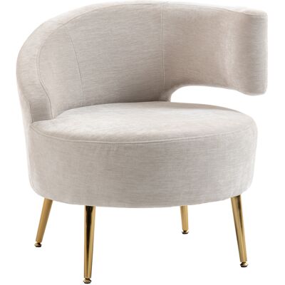 HOMCOM Loungesessel Sessel mit Chenille-Optik, Schrägere Rückenlehne, Moderner Relaxsessel mit Goldenen Stahlbeinen, Gepolstert Polsterstuhl, Polstersessel für Wohnzimmer, Schlafzimmer, Cremeweiß Aosom HOMCOM Loungesessel Sessel mit Chenille-Optik, Schrägere Rückenlehne, Moderner Relaxsessel mit Goldenen Stahlbeinen, Gepolstert Polsterstuhl, Polstersessel für Wohnzimmer, Schlafzimmer, Cremeweiß Aosom