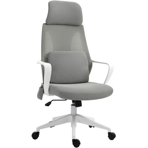 Vinsetto Gamingstuhl Bürostuhl Massagesessel Drehstuhl höhenverstellbar ergonomisch massage Nylon Grau 62x60x114-122 cm