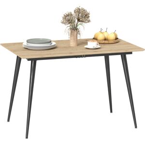 HOMCOM Klappbarer Esstisch, rechteckiger ausziehbarer Küchentisch 120-160 cm für 6-8 Personen mit Stahlbeinen, natur Aosom HOMCOM Klappbarer Esstisch, rechteckiger ausziehbarer Küchentisch 120-160 cm für 6-8 Personen mit Stahlbeinen, natur Aosom