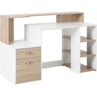 HOMCOM - Computertisch - 2 Schubladen - 3 Einlegeböden - desk HOMCOM - Computertisch - 2 Schubladen - 3 Einlegeböden - desk
