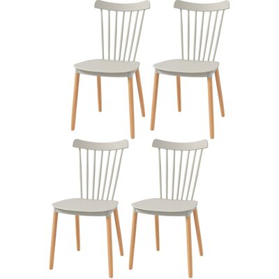 HOMCOM Graue skandinavische 4 Stühle - Esstischset HOMCOM Graue skandinavische 4 Stühle - Esstischset