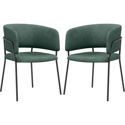 HOMCOM 2er-Set Esszimmerstühle mit Stuhlbeinen aus Stahl, gepolsterten Sitzflächen aus samtigem Stoff, für Esszimmer, Wohnzimmer, Küche, Maße: 57L x 53B x 73H cm, Grün Aosom HOMCOM 2er-Set Esszimmerstühle mit Stuhlbeinen aus Stahl, gepolsterten Sitzflächen aus samtigem Stoff, für Esszimmer, Wohnzimmer, Küche, Maße: 57L x 53B x 73H cm, Grün Aosom