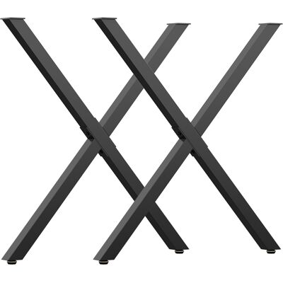 HOMCOM Schwarze Stahl X-förmige Tischbeine - 70x72cm - Tischtyp HOMCOM Schwarze Stahl X-förmige Tischbeine - 70x72cm - Tischtyp