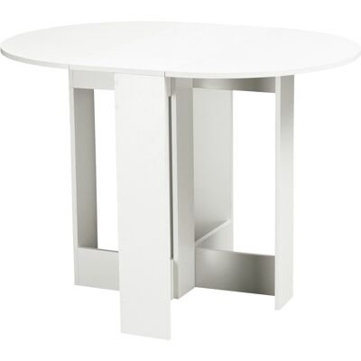 HOMCOM Esstisch Klapptisch Esszimmertisch Tisch Ablagefläche Spanplatte Holz Weiß 104 x 76 x 73,7 cm Aosom HOMCOM Esstisch Klapptisch Esszimmertisch Tisch Ablagefläche Spanplatte Holz Weiß 104 x 76 x 73,7 cm Aosom