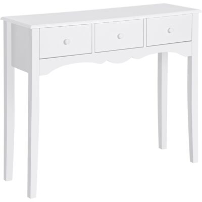 HOMCOM Konsolentisch, Beistelltisch, Dekotisch, Konsole Schubladentisch, MDF, Weiß, 100 x 32 x 85 cm Aosom HOMCOM Konsolentisch, Beistelltisch, Dekotisch, Konsole Schubladentisch, MDF, Weiß, 100 x 32 x 85 cm Aosom