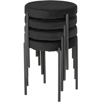 HOMCOM 4-tlg. Samtoptik Stapelbare Küchenhocker - Hocker HOMCOM 4-tlg. Samtoptik Stapelbare Küchenhocker - Hocker