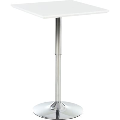 HOMCOM Höhenverstellbarer quadratischer Bistrotisch - 60x60cm, Stahl, Weiß HOMCOM Höhenverstellbarer quadratischer Bistrotisch - 60x60cm, Stahl, Weiß