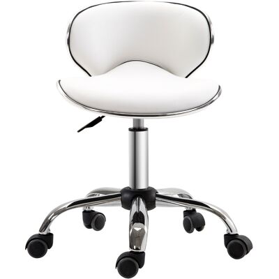HOMCOM Weiß Höhenverstellbarer Bürostuhl - 360° Drehbar, Ergonomischer Rückenlehne HOMCOM Weiß Höhenverstellbarer Bürostuhl - 360° Drehbar, Ergonomischer Rückenlehne