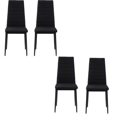 HOMCOM Set 4 Stühle Gepolstert für Wohnzimmer oder Esszimmer, Moderne Küchenstühle, aus Metall und Schwarzem Stoff Aosom HOMCOM Set 4 Stühle Gepolstert für Wohnzimmer oder Esszimmer, Moderne Küchenstühle, aus Metall und Schwarzem Stoff Aosom