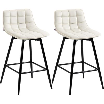 HOMCOM Set 2 Hohe Hocker im nordischen Stil mit Rückenlehne und Fußstütze, Hocker mit Samtoptik und Metall, 45x47x84 cm, Cremeweiß Aosom HOMCOM Set 2 Hohe Hocker im nordischen Stil mit Rückenlehne und Fußstütze, Hocker mit Samtoptik und Metall, 45x47x84 cm, Cremeweiß Aosom