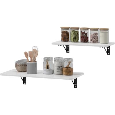 HOMCOM Satz von 2 klappbaren Wandtischen, klappbarer Wandtisch aus Holz, schwebender Schreibtisch, Küchentisch, Esstisch, Büro, Schlafzimmer, hochglänzendes Weiß Aosom HOMCOM Satz von 2 klappbaren Wandtischen, klappbarer Wandtisch aus Holz, schwebender Schreibtisch, Küchentisch, Esstisch, Büro, Schlafzimmer, hochglänzendes Weiß Aosom