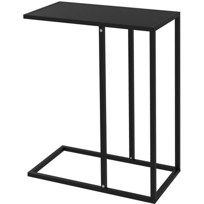 HOMCOM Beistelltisch Couchtisch in C-Form, Sofatisch, Nachttisch mit Stahlgestell, Laptoptisch für Schlafzimmer, Büro, Schwarz Aosom HOMCOM Beistelltisch Couchtisch in C-Form, Sofatisch, Nachttisch mit Stahlgestell, Laptoptisch für Schlafzimmer, Büro, Schwarz Aosom