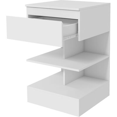HOMCOM Modernes Nachttisch - 39x39x65 cm - Weiß HOMCOM Modernes Nachttisch - 39x39x65 cm - Weiß
