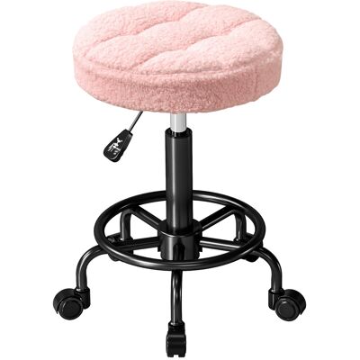 HOMCOM Rollhocker höhenverstellbar Drehhocker 50-66 cm Arbeitshocker 360° drehbar Bürohocker Hocker für Büro Salon Massage Spa Rosa Aosom HOMCOM Rollhocker höhenverstellbar Drehhocker 50-66 cm Arbeitshocker 360° drehbar Bürohocker Hocker für Büro Salon Massage Spa Rosa Aosom