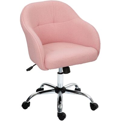HOMCOM Homeoffice Stuhl, Ergonomisch Schreibtischstuhl Drehstuhl Höhenverstellbarer Bürostuhl mit Wippfunktion, Teddysamtoptik, Schminkstuhl für Schlafzimmer, Arbeitszimmer, Rosa Aosom HOMCOM Homeoffice Stuhl, Ergonomisch Schreibtischstuhl Drehstuhl Höhenverstellbarer Bürostuhl mit Wippfunktion, Teddysamtoptik, Schminkstuhl für Schlafzimmer, Arbeitszimmer, Rosa Aosom