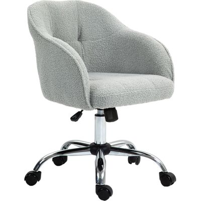 HOMCOM Homeoffice Stuhl, Ergonomisch Schreibtischstuhl Drehstuhl Höhenverstellbarer Bürostuhl mit Wippfunktion, Teddysamtoptik, Schminkstuhl für Schlafzimmer, Arbeitszimmer, Grau Aosom HOMCOM Homeoffice Stuhl, Ergonomisch Schreibtischstuhl Drehstuhl Höhenverstellbarer Bürostuhl mit Wippfunktion, Teddysamtoptik, Schminkstuhl für Schlafzimmer, Arbeitszimmer, Grau Aosom