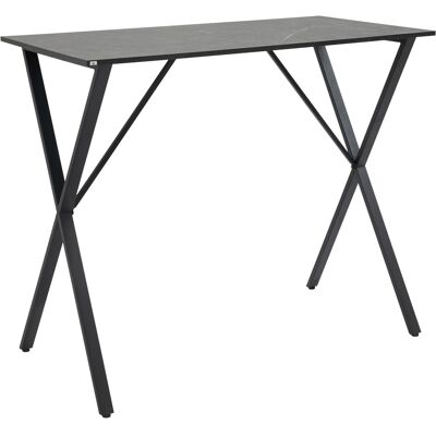 HOMCOM Bartresen Moderner Industriestil, Hocher Küchentisch mit Marmoreffekt aus Holz und Stahl, 120 x 60 x 102 cm, Schwarz Aosom HOMCOM Bartresen Moderner Industriestil, Hocher Küchentisch mit Marmoreffekt aus Holz und Stahl, 120 x 60 x 102 cm, Schwarz Aosom