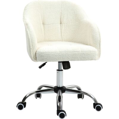 HOMCOM Homeoffice Stuhl, Ergonomisch Schreibtischstuhl Drehstuhl Höhenverstellbarer Bürostuhl mit Wippfunktion, Teddysamtoptik, Schminkstuhl für Schlafzimmer, Arbeitszimmer, Cremeweiß Aosom HOMCOM Homeoffice Stuhl, Ergonomisch Schreibtischstuhl Drehstuhl Höhenverstellbarer Bürostuhl mit Wippfunktion, Teddysamtoptik, Schminkstuhl für Schlafzimmer, Arbeitszimmer, Cremeweiß Aosom