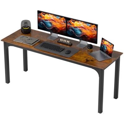 HOMCOM Schreibtisch Computertisch Bürotisch mit Industrie-Design, Stahlgestell für Arbeitszimmer Schlafzimmer Home Office, 100 x 54 x 75 cm Rustikal Braun Aosom HOMCOM Schreibtisch Computertisch Bürotisch mit Industrie-Design, Stahlgestell für Arbeitszimmer Schlafzimmer Home Office, 100 x 54 x 75 cm Rustikal Braun Aosom