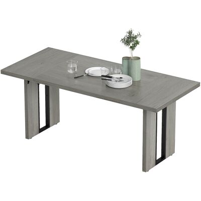 HOMCOM Esstisch für 8 Personen, Küchentisch mit Dicker Tischplatte, Rechteckiger Couchtisch und Esstisch im Industriestil, 180x80x75 cm, Grau Aosom HOMCOM Esstisch für 8 Personen, Küchentisch mit Dicker Tischplatte, Rechteckiger Couchtisch und Esstisch im Industriestil, 180x80x75 cm, Grau Aosom