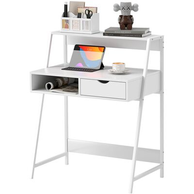 HOMCOM Sekretär Computertisch Büro im Retro-Stil Schublade Fach Metall Weiß Aosom HOMCOM Sekretär Computertisch Büro im Retro-Stil Schublade Fach Metall Weiß Aosom