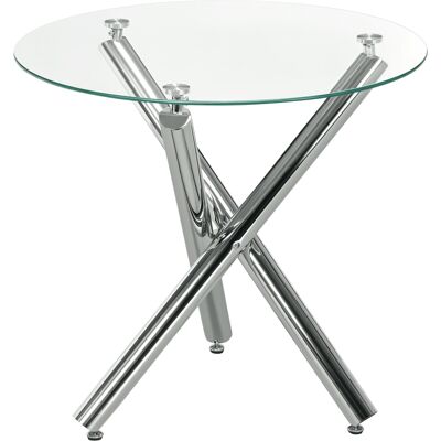 HOMCOM Bartisch küche, Esstisch rund, randloses Design, Gehärtetes Klarglas, für 2-4 Personen, Kleiner Fußabdruck, Stahlbeine, Ø 80 x 74 cm Aosom HOMCOM Bartisch küche, Esstisch rund, randloses Design, Gehärtetes Klarglas, für 2-4 Personen, Kleiner Fußabdruck, Stahlbeine, Ø 80 x 74 cm Aosom