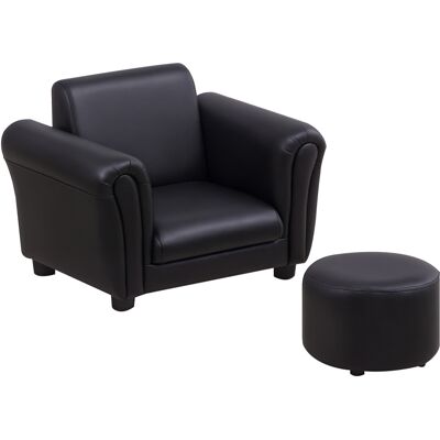 HOMCOM Kindersessel mit Fußhocker, Minisofa in Schwarz für 3-7 Jahre, Holz, 54x42x41cm, ideal für Kinderzimmer & Spielbereich Aosom.de HOMCOM Kindersessel mit Fußhocker, Minisofa in Schwarz für 3-7 Jahre, Holz, 54x42x41cm, ideal für Kinderzimmer & Spielbereich Aosom.de
