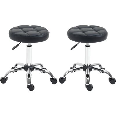 HOMCOM 2er-Set Salonhocker Rollhocker Drehhocker höhenverstellbar mit Rädern Kunstleder Schwarz Ø35,5x48-63cm für Friseursalons & Kosmetikstudios Aosom.de HOMCOM 2er-Set Salonhocker Rollhocker Drehhocker höhenverstellbar mit Rädern Kunstleder Schwarz Ø35,5x48-63cm für Friseursalons & Kosmetikstudios Aosom.de