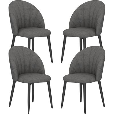 HOMCOM Esszimmerstühle 4er Set Küchenstuhl mit Samtoptik, Ergonomischer Rückenlehne, modern Polsterstuhl mit Stahlbeine, Stühle für Esstisch Esszimmer, Dunkelgrau Aosom HOMCOM Esszimmerstühle 4er Set Küchenstuhl mit Samtoptik, Ergonomischer Rückenlehne, modern Polsterstuhl mit Stahlbeine, Stühle für Esstisch Esszimmer, Dunkelgrau Aosom