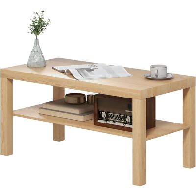 HOMCOM Rechteckiger Couchtisch Klassisch mit großem Ablagefach aus Holz, moderner Sofa Kaffeetisch für Wohnzimmer und Büro, 90x45x44.5 cm, Natürliches Holz Aosom HOMCOM Rechteckiger Couchtisch Klassisch mit großem Ablagefach aus Holz, moderner Sofa Kaffeetisch für Wohnzimmer und Büro, 90x45x44.5 cm, Natürliches Holz Aosom