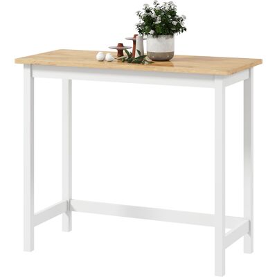 HOMCOM Bartisch Stehtisch mit Holzoptik, Küchentisch aus Massivholz für kleine Räume, Wohnzimmer, Esszimmer, 108 x 48 x 91 cm Eiche Aosom HOMCOM Bartisch Stehtisch mit Holzoptik, Küchentisch aus Massivholz für kleine Räume, Wohnzimmer, Esszimmer, 108 x 48 x 91 cm Eiche Aosom