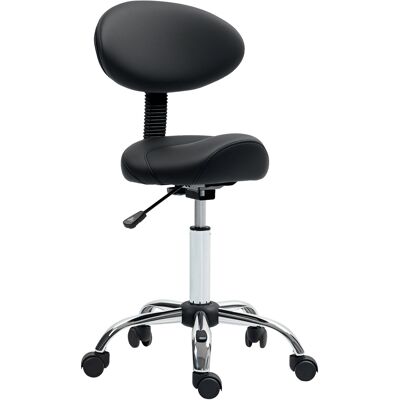 HOMCOM Rollhocker höhenverstellbar mit Rückenlehne Drehhocker 83-98 cm Arbeitshocker 360° drehbar Hocker Bürohocker Sattelhocker für Büro Salon Massage Spa Schwarz Aosom HOMCOM Rollhocker höhenverstellbar mit Rückenlehne Drehhocker 83-98 cm Arbeitshocker 360° drehbar Hocker Bürohocker Sattelhocker für Büro Salon Massage Spa Schwarz Aosom