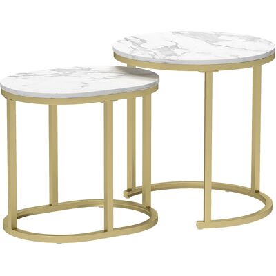 HOMCOM - Round Stackable Coffee Tables 2-Pack - 2-Pack - Stackable - Couchtische HOMCOM - Round Stackable Coffee Tables 2-Pack - 2-Pack - Stackable - Couchtische