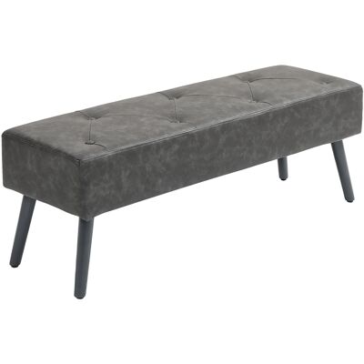 HOMCOM Sitzbank 114 x 38 x 42 cm, gepolstert, Kunstleder, Holzbeine, bis 220 kg, Grau Aosom HOMCOM Sitzbank 114 x 38 x 42 cm, gepolstert, Kunstleder, Holzbeine, bis 220 kg, Grau Aosom