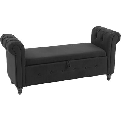 HOMCOM Aufbewahrungsbank, Sitzbank fürs Fußende, Stauraumtruhe in Leinenoptik mit Holzbeinen, 146,5 x 49 x 72 cm, schwarz Aosom HOMCOM Aufbewahrungsbank, Sitzbank fürs Fußende, Stauraumtruhe in Leinenoptik mit Holzbeinen, 146,5 x 49 x 72 cm, schwarz Aosom