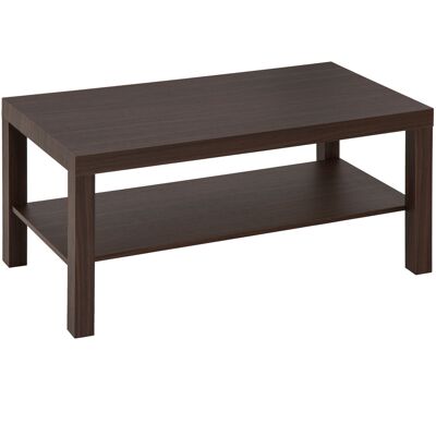 HOMCOM Beistelltisch Couchtisch Rechteckiger mit Ablage Walnuss Aosom HOMCOM Beistelltisch Couchtisch Rechteckiger mit Ablage Walnuss Aosom