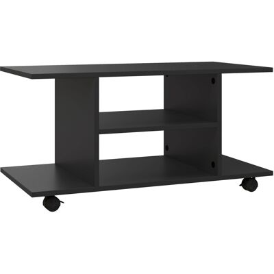 HOMCOM TV-Schrank Fernsehschrank TV Lowboard mit offenen Ablageflächen 4 Rollen TV-Bank Fernsehtisch bis zu 42 Zoll Spanplatte Schwarz 80 x 40 x 40cm Aosom HOMCOM TV-Schrank Fernsehschrank TV Lowboard mit offenen Ablageflächen 4 Rollen TV-Bank Fernsehtisch bis zu 42 Zoll Spanplatte Schwarz 80 x 40 x 40cm Aosom