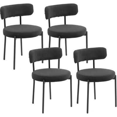 HOMCOM 4er-Set Esszimmerstühle, moderner Küchenstuhl, gepolstert, Kordvelours-Stoff mit Rückenlehne und schwarzen Stahlbeinen, für Wohnzimmer Schlafzimmer, schwarz Aosom HOMCOM 4er-Set Esszimmerstühle, moderner Küchenstuhl, gepolstert, Kordvelours-Stoff mit Rückenlehne und schwarzen Stahlbeinen, für Wohnzimmer Schlafzimmer, schwarz Aosom
