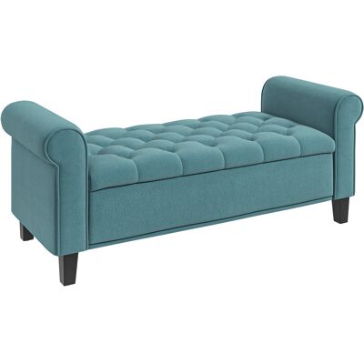 HOMCOM Polsterbank, Bettbank, Sitzbank in Samtoptik, Flurbank mit Stauraum für Schlafzimmer, bis 120 kg Belastbar, Grün, 126 x 48,5 x 47 cm Aosom HOMCOM Polsterbank, Bettbank, Sitzbank in Samtoptik, Flurbank mit Stauraum für Schlafzimmer, bis 120 kg Belastbar, Grün, 126 x 48,5 x 47 cm Aosom