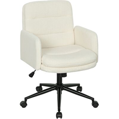 HOMCOM Schreibtischstuhl Homeoffice Stuhl mit Bouclé-Optik höhenverstellbar Bürostuhl mit Wippfunktion Drehstuhl bis 120 kg belastbar für Schlafzimmer, Arbeitszimmer, Cremeweiß Aosom HOMCOM Schreibtischstuhl Homeoffice Stuhl mit Bouclé-Optik höhenverstellbar Bürostuhl mit Wippfunktion Drehstuhl bis 120 kg belastbar für Schlafzimmer, Arbeitszimmer, Cremeweiß Aosom
