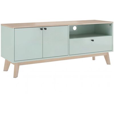 HOMCOM TV-Möbel 120 cm, TV-Bank für Fernseher bis 91,44 cm mit 2 Türen, Schublade, offenem Fach und verstellbarem Regal, moderner Stil, TV-Bank für Wohnzimmer, Schlafzimmer, Hellgrün Aosom HOMCOM TV-Möbel 120 cm, TV-Bank für Fernseher bis 91,44 cm mit 2 Türen, Schublade, offenem Fach und verstellbarem Regal, moderner Stil, TV-Bank für Wohnzimmer, Schlafzimmer, Hellgrün Aosom