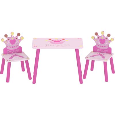 HOMCOM - 3-teiliges Kindertisch-Set - Pink - Kiefer-MDF HOMCOM - 3-teiliges Kindertisch-Set - Pink - Kiefer-MDF