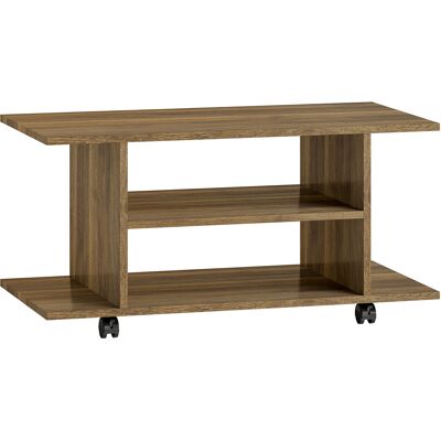 HOMCOM TV-Möbel mit Rollen 80 cm, Fernsehmöbel für Fernseher bis zu 107 cm mit offenen Regalen, moderner Stil, TV-Bank für Wohnzimmer, Schlafzimmer, schwarz Aosom HOMCOM TV-Möbel mit Rollen 80 cm, Fernsehmöbel für Fernseher bis zu 107 cm mit offenen Regalen, moderner Stil, TV-Bank für Wohnzimmer, Schlafzimmer, schwarz Aosom
