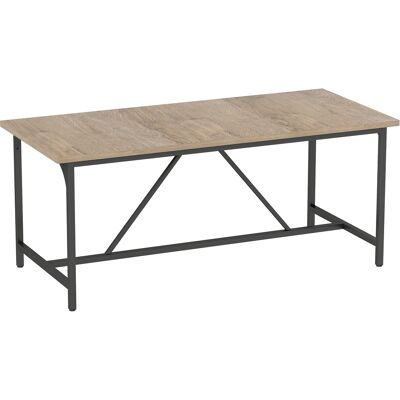 HOMCOM Rechteckiger Esstisch für 6-8 Personen, Moderner Küchentisch – Holzoptik-Tischplatte & Schwarze Stahlbeine mit Verstellbaren Pads, 180 x 80 cm, Natur Aosom HOMCOM Rechteckiger Esstisch für 6-8 Personen, Moderner Küchentisch – Holzoptik-Tischplatte & Schwarze Stahlbeine mit Verstellbaren Pads, 180 x 80 cm, Natur Aosom