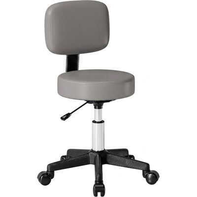 HOMCOM Massagehocker mit Rollen, höhenverstellbar und drehbar mit ergonomischer Rückenlehne grau Aosom HOMCOM Massagehocker mit Rollen, höhenverstellbar und drehbar mit ergonomischer Rückenlehne grau Aosom