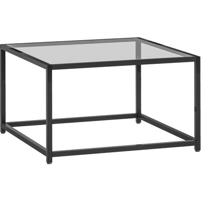 HOMCOM Beistelltisch Quadratisch Nachttisch mit Hartglas-Tischplatte, Couchtisch mit Beinen aus Stahl, Wohnzimmertisch Sofatisch Kaffeetisch für Wohnzimmer Schlafzimmer 68 x 68 x 39 cm Schwarz Aosom HOMCOM Beistelltisch Quadratisch Nachttisch mit Hartglas-Tischplatte, Couchtisch mit Beinen aus Stahl, Wohnzimmertisch Sofatisch Kaffeetisch für Wohnzimmer Schlafzimmer 68 x 68 x 39 cm Schwarz Aosom