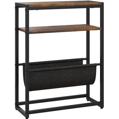 HOMCOM Beistelltisch, Schmaler Couchtisch mit 3-stufiger Ablage, V-förmigem Magazinhalter, Industrieller Nachttisch für Wohnzimmer, Schlafzimmer, Kleine Räume, 43 x 18 x 56 cm, Rustikal Braun Aosom HOMCOM Beistelltisch, Schmaler Couchtisch mit 3-stufiger Ablage, V-förmigem Magazinhalter, Industrieller Nachttisch für Wohnzimmer, Schlafzimmer, Kleine Räume, 43 x 18 x 56 cm, Rustikal Braun Aosom