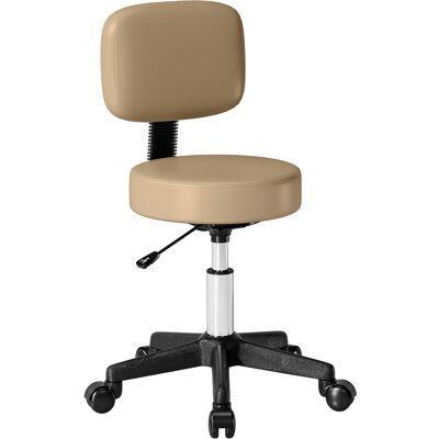 HOMCOM Rollhocker mit Rückenlehne 72-84 cm höhenverstellbar Drehhocker Arbeitshocker 360° drehbar Bürohocker für Büro Salon Massage Spa Hellbraun Aosom HOMCOM Rollhocker mit Rückenlehne 72-84 cm höhenverstellbar Drehhocker Arbeitshocker 360° drehbar Bürohocker für Büro Salon Massage Spa Hellbraun Aosom