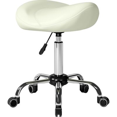 HOMCOM Rollhocker höhenverstellbar 55-71 cm Drehhocker mit Dick Polster, Arbeitshocker 360° drehbar Hocker Bürohocker Sattelhocker für Büro Salon Massage Spa Cremeweiß Aosom HOMCOM Rollhocker höhenverstellbar 55-71 cm Drehhocker mit Dick Polster, Arbeitshocker 360° drehbar Hocker Bürohocker Sattelhocker für Büro Salon Massage Spa Cremeweiß Aosom